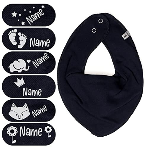 AngelicArt Halstuch mit Wunschnamen in verschiedenen Farben und Modellen für Jungs und Mädchen (Dark Navy)
