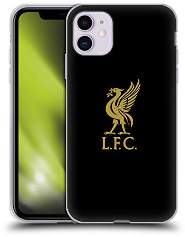 Head Case Designs Officially Licensed Liverpool Football Club Gold Logo On Black Liver Bird Gel Case [Military Grade Protection] Compatible With Apple iPhone 11