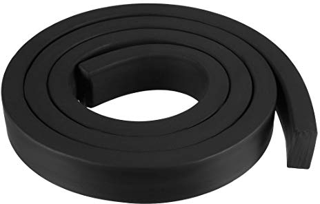 sourcing map Bande Étanchéité Solide Rectangle Caoutchouc 20mm Large 10mm Épais 1 Mètre Long Noir