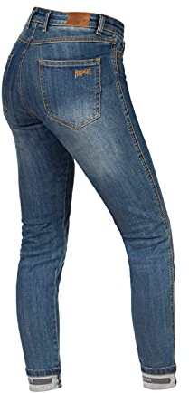 BROGER California Lady Pantalones Vaqueros de Moto Mujer | Forro de Fibra Aramida | Protectores SAS-Tec de Cadera, Rodilla y Coxis | Elementos Reflectantes | Slim Fit
