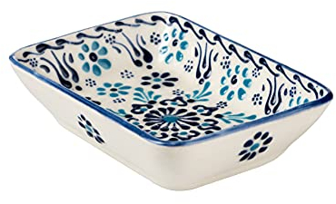 Seifenschale ottoman Keramik handbemalt (Sahin Blau-Weiß)