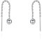 Durchzieher Ohrringe Sterling Silber 925 mit 4mm Kugel Hängend Kurz Kette Ohrhänger für Damen