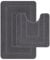 Lifestyle comfort ltd Ichra rutschfeste Badematte, extra weich, wasserabsorbierend, 100% Polypropylen, waschbar, WC-Vorleger, Duschvorleger, Badezimmerteppich für WC, Anthrazit, 2 Stück