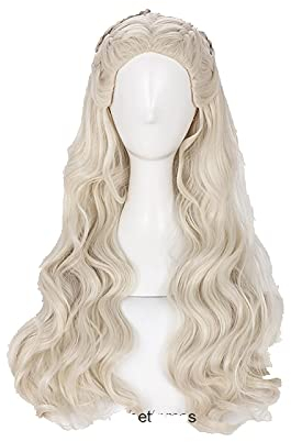 FYBHD Cosplay Daenerys Targaryen Cosplay Perücke Langer Wellenlager-Drache von Mutter Hitzebeständige synthetische Haarperücke + Perücke-Kappe Für Party