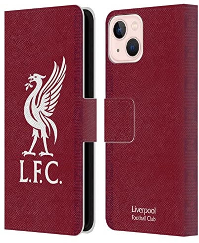 Head Case Designs Officially Licensed Liverpool Football Club Home 2022/23 Kit Leather Book Wallet Case Cover Compatible With Apple iPhone 13