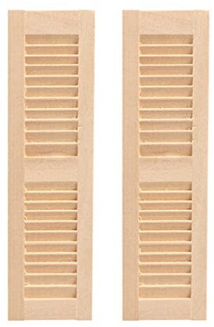 Toyvian 2piezas Estores Miniatura De Madera para Decoración De Muñecas Accesorios DIY para Ventanas Y Puertas para Casas Y Jardines