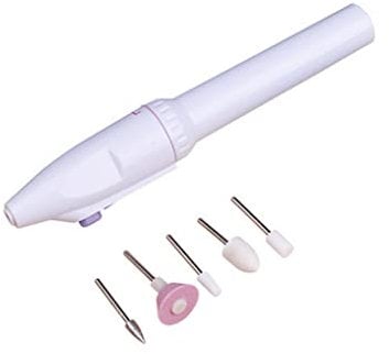 Electric Nail File Electric Manicure Drill Pedicure Nail File Set Mini Nail Drill with 5 Grinding Head Manicure Set for Women (Battery Not Included)