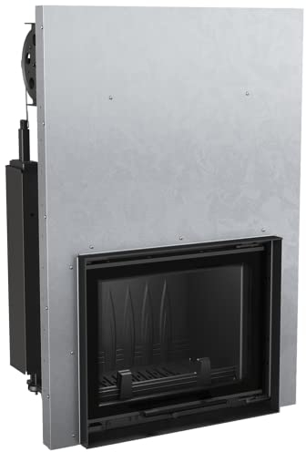 KRATKI Maja Holzkamin mit Lufteinlass BImSchV 2-konform 8 kW Thermischer Wirkungsgrad 80% Staubauslass fi 150 mm Gusseisen-Glasscheibe 112 x 81,4 Guillotine-Tür