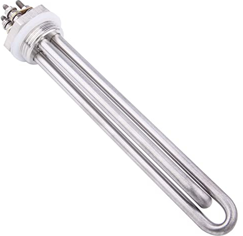 DERNORD 12V 400 Watt Heating Element 1Zoll 33.25mm DN25 BSP Flange Stainless Steel Heater for Wind Surbine Solar Heater
