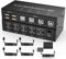 Commutateur KVM 4 ports double écran Displayport 4K 60Hz, commutateur KVM 2 moniteurs 4 ordinateurs avec 4 hub USB 2.0, commutateur KVM double écran Displayport commutateur clavier souris
