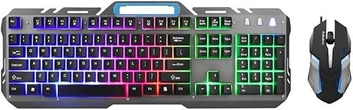 Corsehild Gaming Keyboard, Mechanical Keyboard and Mouse Combo, RGB Gaming 104 Keys Wired USB Keyboards for PC Gamer Computer Desktop
