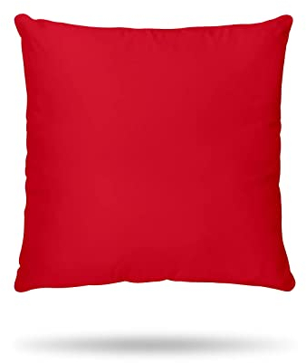 Hans-Textil-Shop Komplettkissen Linon - Kopfkissen, Dekokissen, Couchkissen, Sofakissen (50x50 cm, Rot)