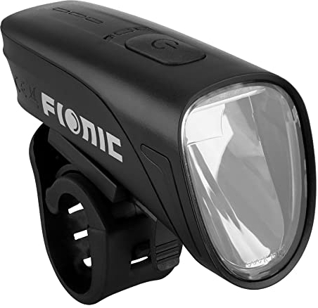 FIONIC® Bright F 100 USB C, Fahrradlicht Vorne, Fahrradbeleuchtung mit 4 Leuchtmodi, 100 LUX, Fahrradlampe USB, StVZO zugelassen, IPX5 wasserdicht Schwarz