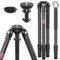 EVUMO Treppiede-Fibra-Carbonio-Fotocamera 161cm, Treppiedi Tripod Cavalletto Macchina Monopiede Con Adattatore Ciotola Da 75 Mm, Diametro 32 Mm, Dslr Treppiede Per Telescopi Pesanti, Carico Max 20kg