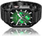 HASLFM Edelstahl Armband mit Gehäuse Kompatibel mit Apple Watch 44mm/42m(Series 3/2/1), Robustes Metall iWatch Band und Schutzhülle für Series 6/5/4/SE/3/2/1 Männer, Schwarz