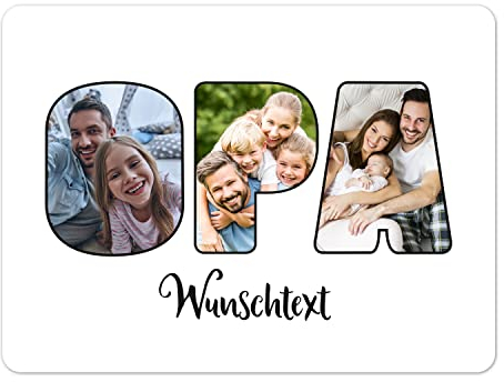 PhotoFancy® - Personalisiertes Tischset 'Opa' - Platzset mit eigenem Foto und Text (Kunststoff 39 x 29 cm)