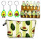 SUNSK Federmäppchen Avocado Cartoon Schlüsselanhänger Federmäppchen mit Avocado-Muster Große Kapazität Mäppchen Avocado Schlüsselanhänger Holzklammern Set für Jungen, Mädchen 14 Stück
