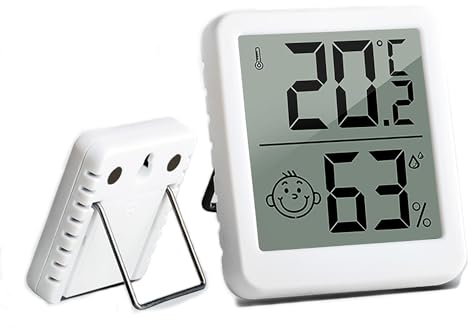 SHUBEIEUMI Igrometro Termometro Digitale, Mini LCD Termometro Ambiente con Emoji, per Casa, Ufficio, Rettile, Asilo Nido