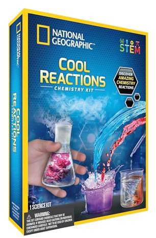 National Geographic Chemie-Set – Cool Reactions Wissenschaftliche Lernsets für Kinder ab 8 Jahren mit 5 genialen Experimenten | Faszinierendes STEM-Spielzeug für Kinder ab 8 Jahren