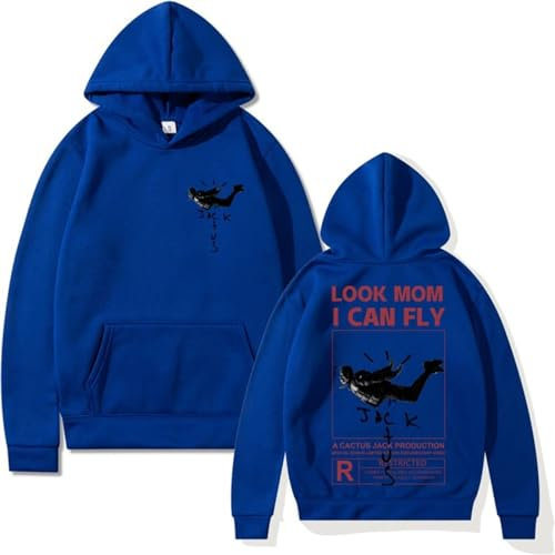 EVERLUCK Travis Hiphop Sudadera con capucha Scott Wish You Were Here Sudaderas unisex Astroworld Look Mom I Can Fly Sudaderas para mujeres y hombres, 13 Fly Travis, S