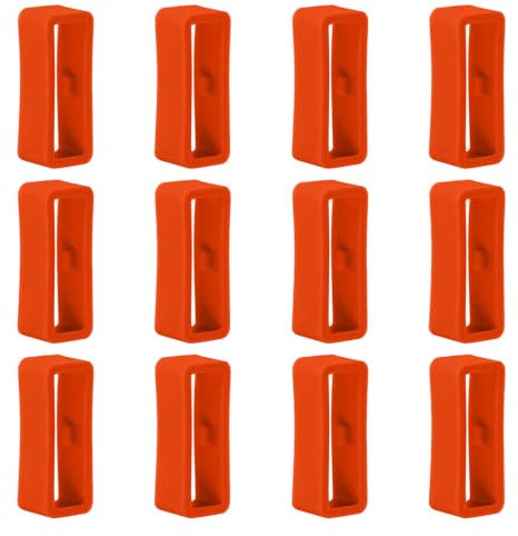 12 Stück Silikon Uhrenarmband Schlaufe Kompatibel mit Garmin Forerunner 225 Armband schlaufen, 26mm Verschlussring Ersatz Uhrenband Schlaufe Smartwatch Keeper, Z01-Orange