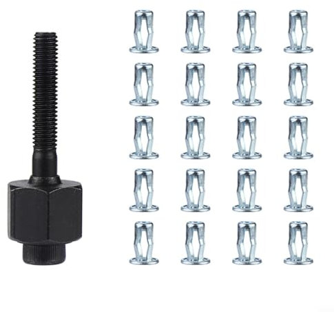 Nietkopfmuttern, M4, M5, M6, M8, Nietkopfmuttern mit 20 Stück Legierungs-Erweiterungsklemme, Blütenblattniet-Set für Fixnieten (M5)