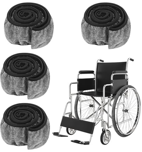 Bunnycool 4 Stück Rollstuhl-Radabdeckungen für Räder, 61 cm, für Rollstuhlreifen, Reifenabdeckungen zum Schutz von Böden, Teppichen