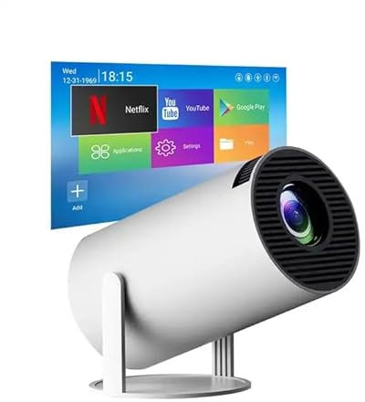 Phantom® Projector Mini Projector, Supports Wifi 6, BT5.0 With 11.0 Android OS, Automatic Keystone Correction, 180 Degree, 130 Inch Display For Phone/PC/Lap/PS5/Stick, 4K Cinema Projector HDMI