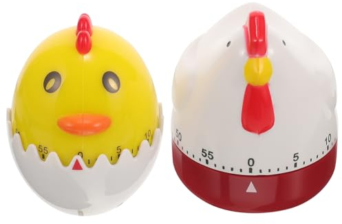 MUCKLILY 2St Eierschalen-Hähnchen-Timer mechanischer Küchentimer Countdown-Timer Uhr küche küchenuhr mechanisches Zeitmessgerät Zeiterinnerung Karikatur Werkzeug die Kette Küken Wecker