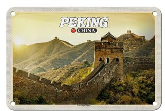 FEMER Blechschild Reise 18x12cm Peking China Die Große Mauer Dekoration