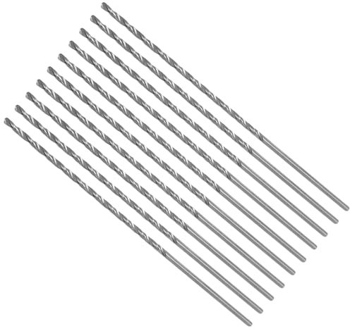 CoCud High Speed Steel Twist Drill Bits, 1.6mm Diameter 100mm Length, Straight Twist Jobber Drill Bit - (Applications: for Metal Woodwork Plastic Aluminum), 10Pieces