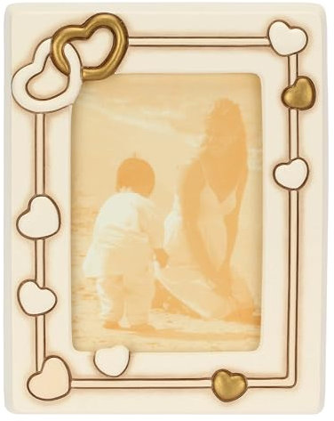 THUN - Portafoto con cuori, medio - ceramica - Collezione Bomboniera - 16 x 2.3 x 20.6 cm