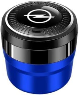 1PC Auto-Aschenbecher für Opel Meriva B 2010-2014, Tragbarer Aschenbecher mit Deckel Leicht zu Reinigen Vielseitiges Autozubehör für Auto Reisen Zuhause Büro und Camping,Blue