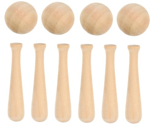 BESTonZON 30 Stück Mini Baseball Ornament Unvollendet Mini Schläger Holz Baseball Ornament Holzornament Holz Bastelzubehör DIY Bastelornament Unvollendetes Holz Bastel Mini Bastel