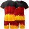 Deutschland Tshirt Herren mit Shorts Set Trikot für Germany Fans Supporter EM 2024 Fan Shirt Spielernummer Fanartikel T-Shirt und Shorts Zweiteiler Trainingsanzug für Herren Sommer Sportanzug