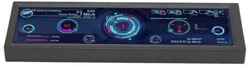 LCD Screen Inside PC Case, 8.8 Inch PC Temperature Display Professional PC Case With Screen PC Temperature Display HD IPS 1920x480 LCD Display PC CPU Data Secondary Display for