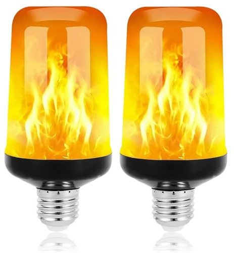 LED Flame Light Bulb, 2 PCS 4 Modes Effect Lamp, 5W E27 Party Bulb Lights for Outdoor, Halloween, Christmas, Home, Dancing, Garden Decorative Lighting