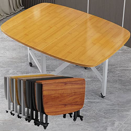 F Drop Leaf Tisch für den Innen- und Außenbereich, platzsparender Esstisch mit Stühlen, Gelb, 120 x 70 cm