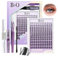 B&Q Lashes Extension Set 144PCS Unsichtbares Band Manga Lash Extension Set 8-16MIX Unsichtbare Wimpern Extensions Set 7 tage halt Fairy Style C curl Lazy Girl Wimpern extension Set(Fairy 8-16mix)