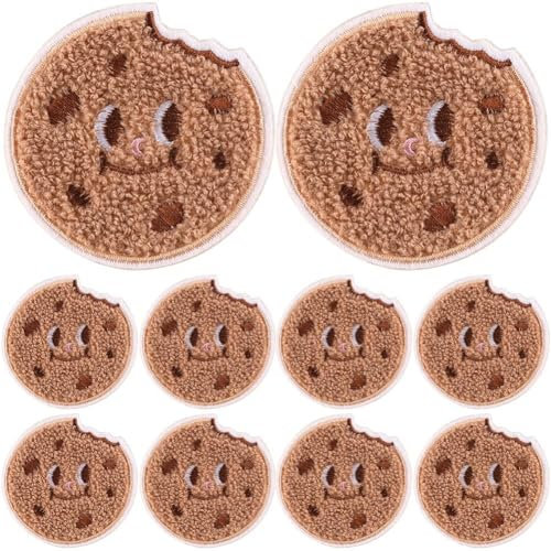 Zghhc Gestickte Aufnäher Keksen, Schokoladenkekse, Zum Aufbügeln, Niedliche Stickerei-Applikation, Aufnäher Für Kleidung, Hüte, Hosen, Schuhe, Nähen, Basteln, Dekoration