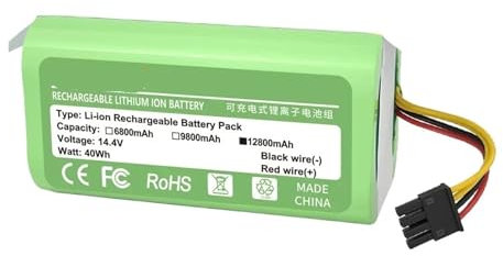 Batería De Iones De Litio De 14,4V 2600mAh, Compatible con Cecotec, Compatible con Conga, 1290 1390 1490 1590 Robot Aspirador Batería 520(2600mAh)