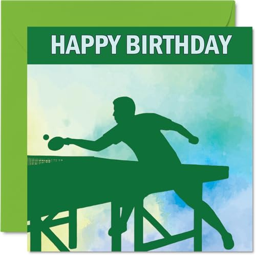 Tabletennis Sport Geburtstagskarten – Jungen im Sport – Happy Birthday Karte für Jungen, Sohn, Bruder, Enkel, Neffe, Onkel, Cousin, 145 mm Geburtstagsgrußkarten