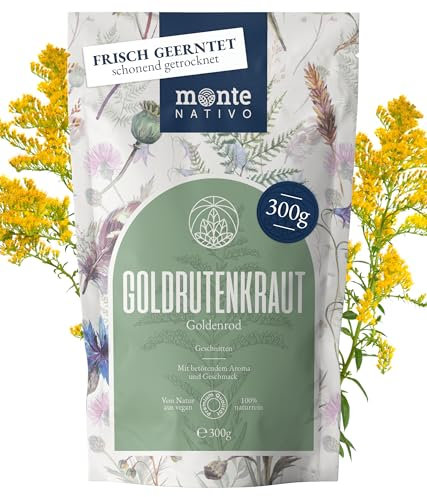 Goldrutentee Monte Nativo (300g) - Goldrutenkraut Tee schonend getrocknet - Goldrute - Tee lose 100% natürlich und ohne Zusatzstoffe - Aromatischer Kräutertee für einen köstlichen Aufguss