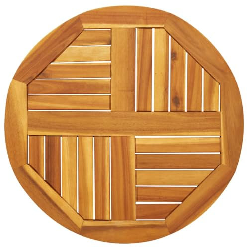 Runde Tischplatte aus Akazien-Massivholz, 60 cm Durchmesser, 2 cm stark, elegant und robust für stilvolle Möbel