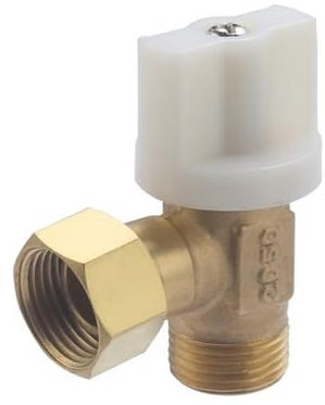 Robinet WC Quart de Tour Equerre Laiton Brut Mâle Femelle Ecrou Tournant 12x17 (3/8)