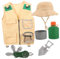 Abaodam 1satz Entdecker Junge Mädchen Teiliges Outfit Mit Weste Hut Schaufel Kettle Und Kompass Für Outdoor-Abenteuer Rollenspiele Und Erkundungen Der Natur