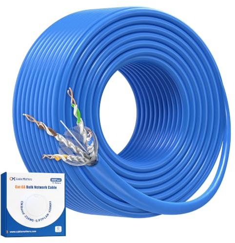 Cable Matters Cavo schermato Cat 6A, 10 Gbps, 23 AWG, 91,4 m, blu
