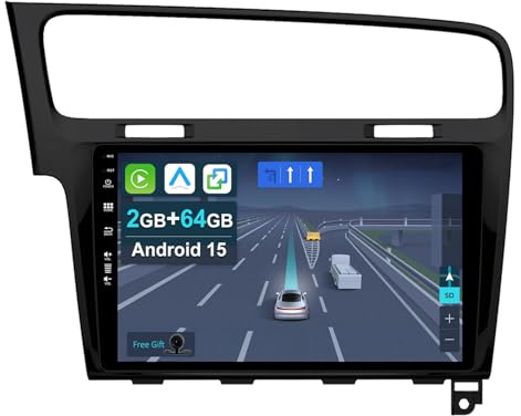 KEC 10.1 [2+64G] Android 15 Radio Coche para VW Golf 7 Golf VII 2012-2020-[CarPlay | Android Auto | Mirror Link | GPS Navi | Bluetooth 5.0 | SWC ] + CAM Incluido