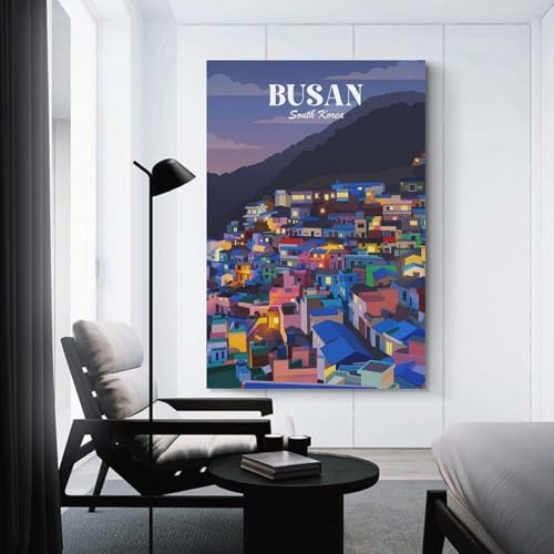 sinyumoney Busan South Korea Leinwandposter, Wandbilder, Wandkunst Für Wohnzimmer, Bilder Für Schlafzimmerwände 08x12inch(20x30cm)