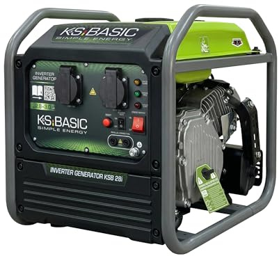 K&S BASIC 28i Inverter-Generator 3000 W, Notstromaggregat Benzin, Stromaggregat 230 V mit reiner Sinuswelle, Stromerzeuger mit Eco-Modus und Parallelbetrieb, 2,8 kW Nennleistung, tragbar, für Camping
